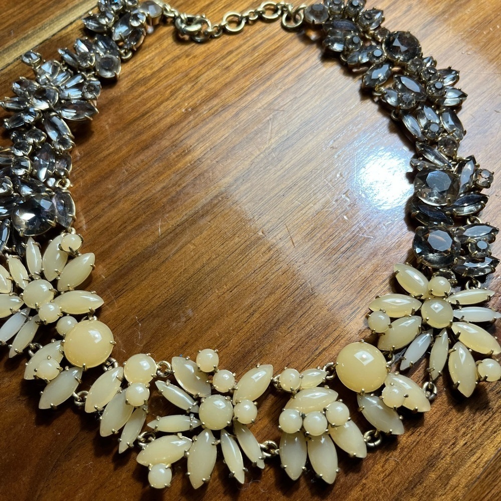 J. Crew vintage Gold and Cream Floral Necklace